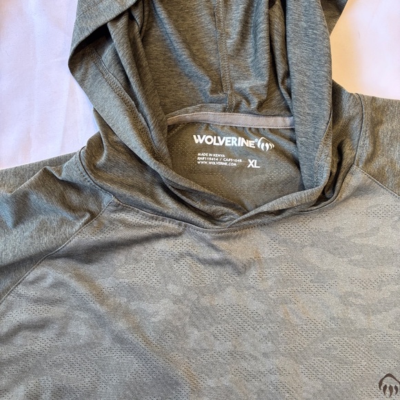 Wolverine Men’s Performance Hoodie Long Sleeve Shirt XL Green Camo Lightweight - Picture 3 of 7